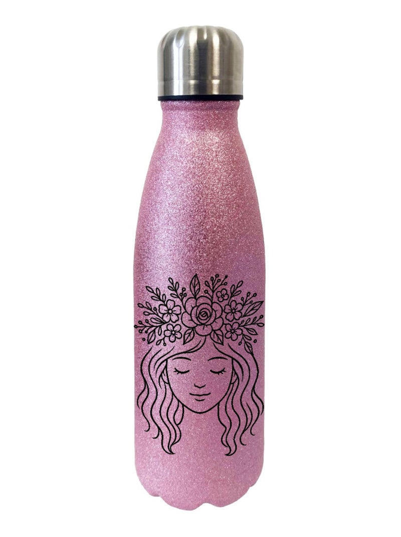 Bouteille isotherme Luna paillettes Rose - Kiabi