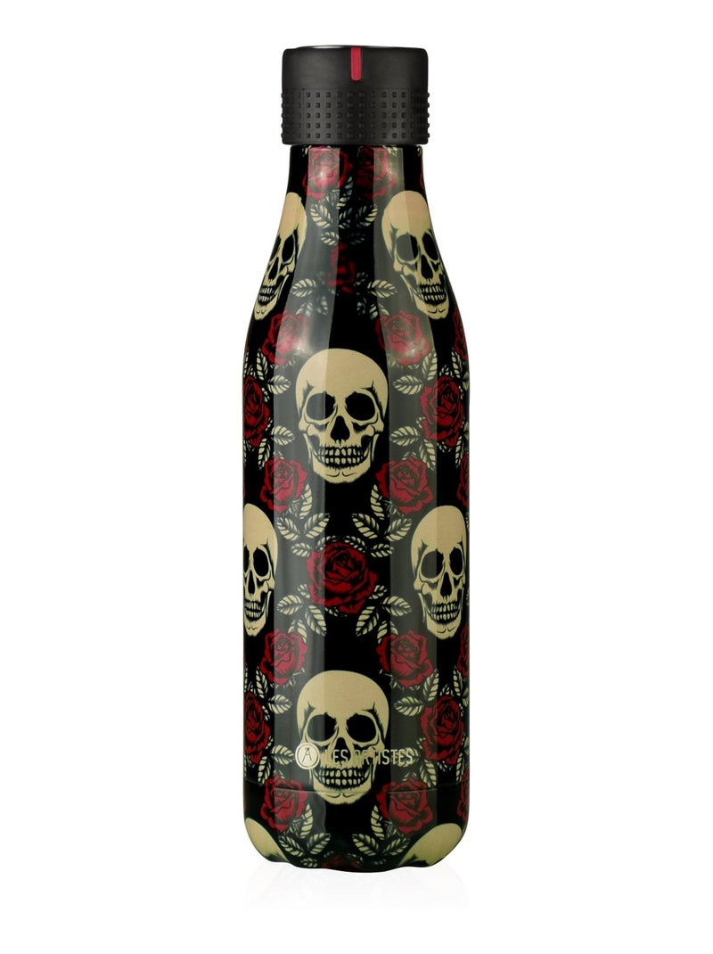 Bouteille isotherme Roses et têtes de mort 500 ml Noir - Kiabi