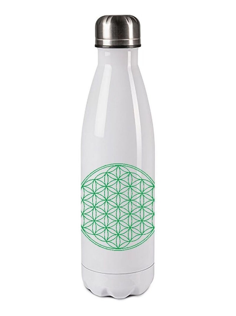 Bouteille Thermos en inox fleur de vie - by Cbkreation Blanc - Kiabi