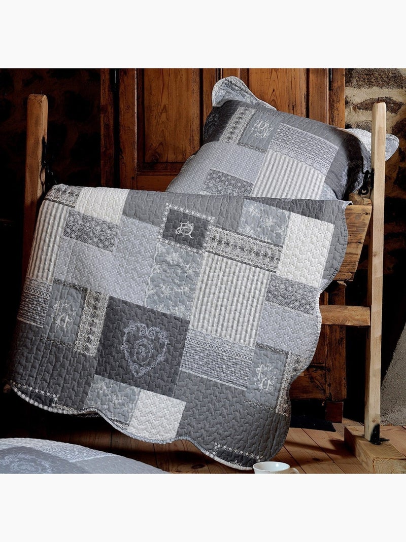 Boutis  avec taie(s) et sac Arkansas gris Gris - Kiabi
