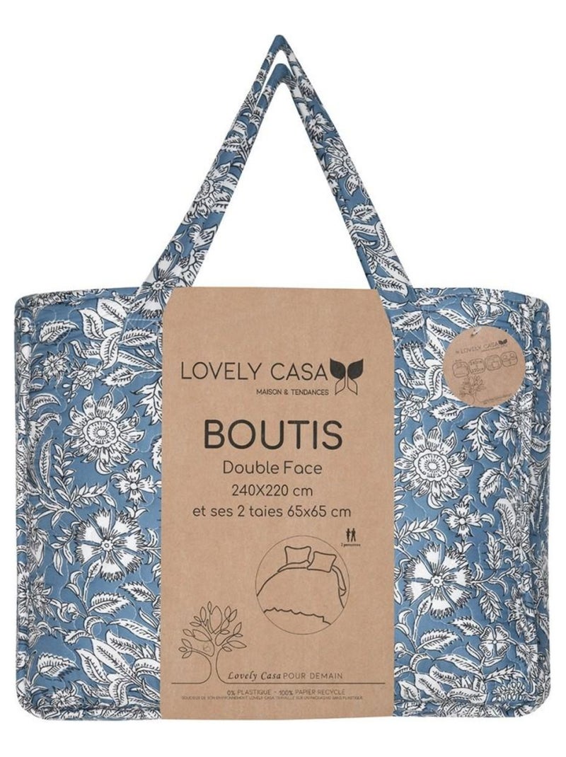 Boutis  avec taie(s) et sac Julianne bleu Bleu - Kiabi
