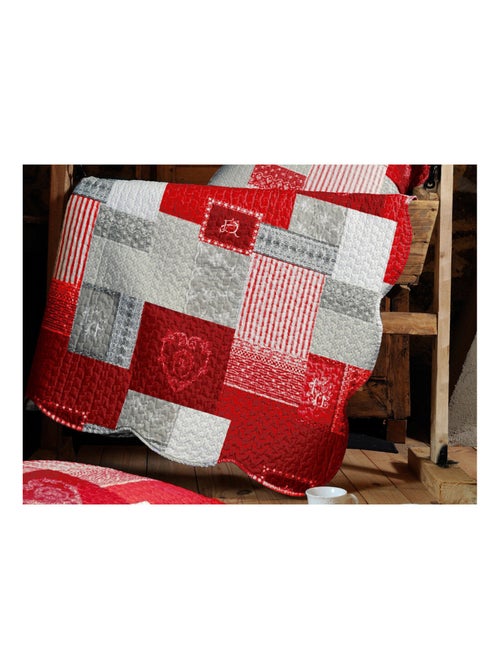 Boutis montagne rouge et gris - Kiabi