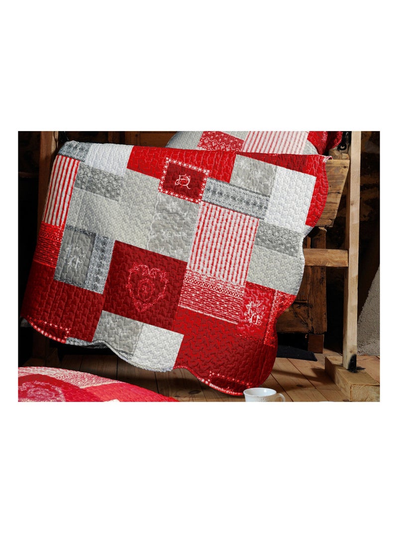 Boutis montagne rouge et gris Rouge - Kiabi