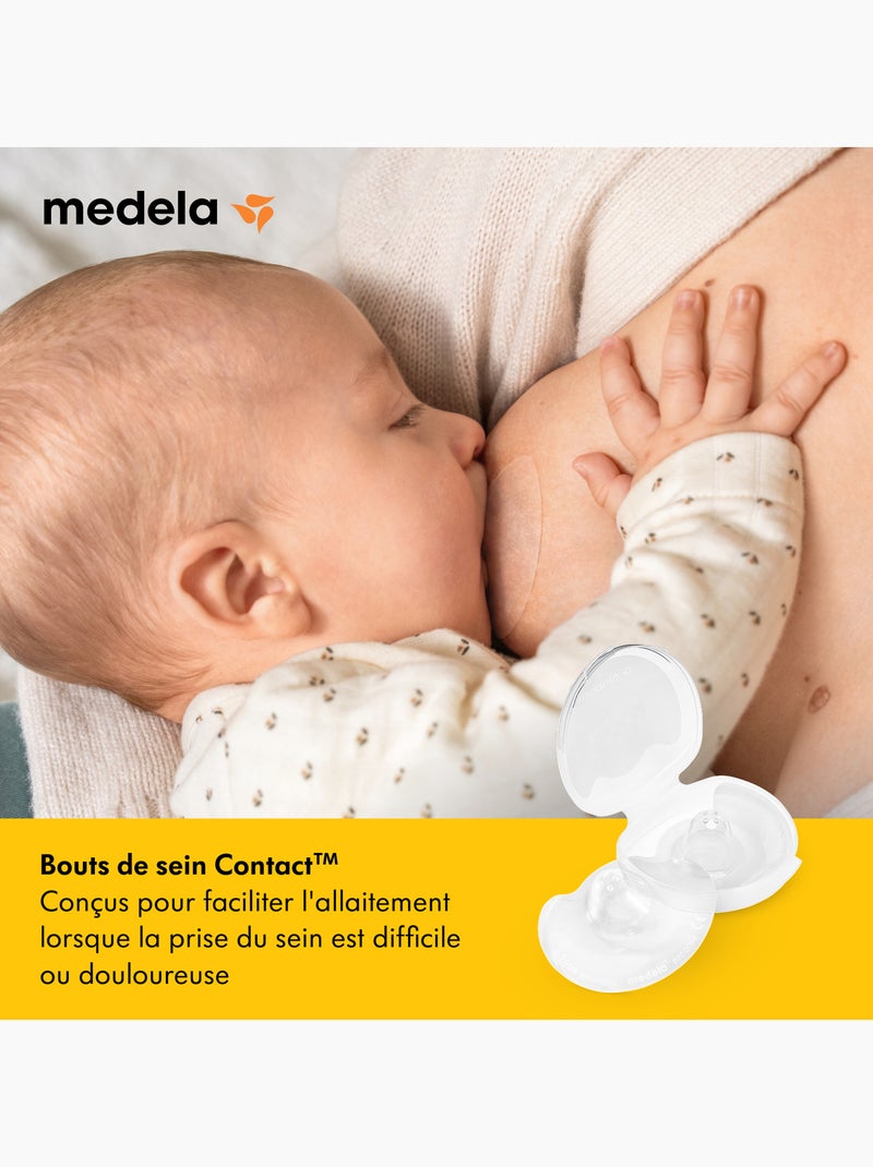 Bouts de sein Medela Contact - Silicone doux, protège mamelons sensibles, facilite la prise du sein Transparent - Kiabi