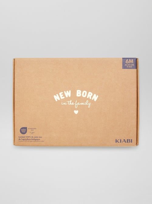 Box de naissance mixte 'New born in the family' - 6 pièces - Kiabi