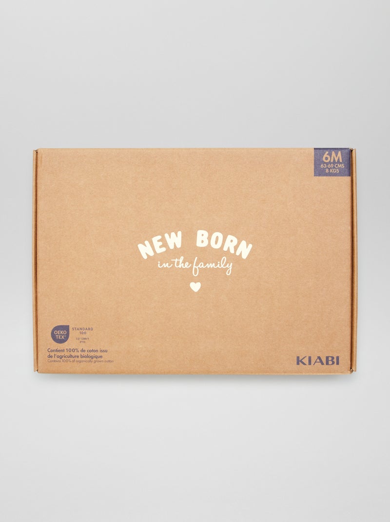 Box de naissance mixte 'New born in the family' - 6 pièces Beige - Kiabi