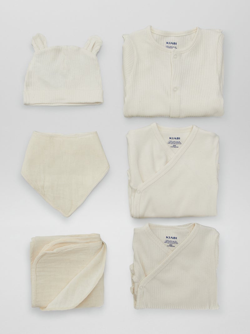 Box de naissance mixte 'New born in the family' - 6 pièces Beige - Kiabi