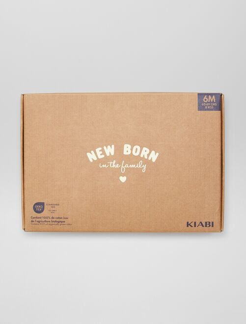 Box de naissance mixte 'New born in the family' - 6 pièces - Kiabi