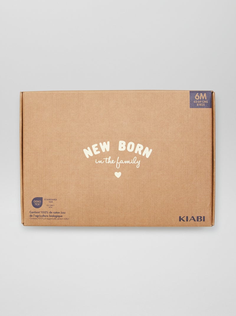 Box de naissance mixte 'New born in the family' - 6 pièces Beige - Kiabi