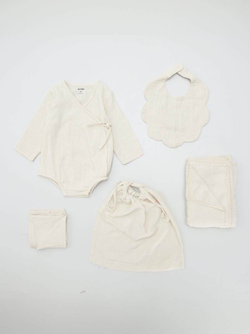 Box de naissance 'Welcome Baby' - 5 pièces Blanc - Kiabi