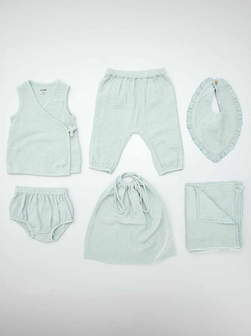 Box de naissance 'Welcome Baby' - 5 pièces Vert - Kiabi