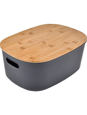 Box de rangement avec couvercle bambou