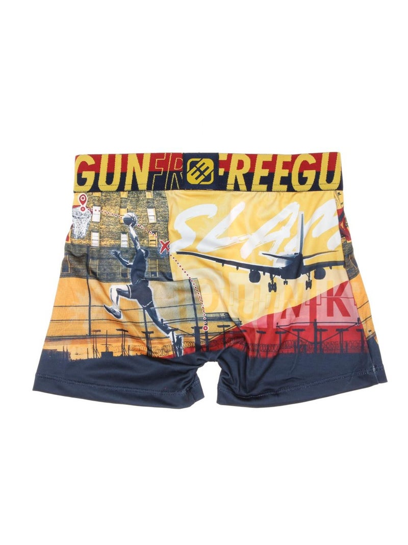 Boxer à Imprimés Garçon Freegun Rouge - Kiabi
