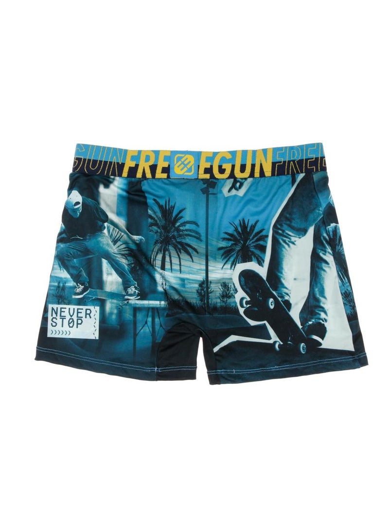 Boxer  à Imprimés Homme Freegun RID Bleu - Kiabi