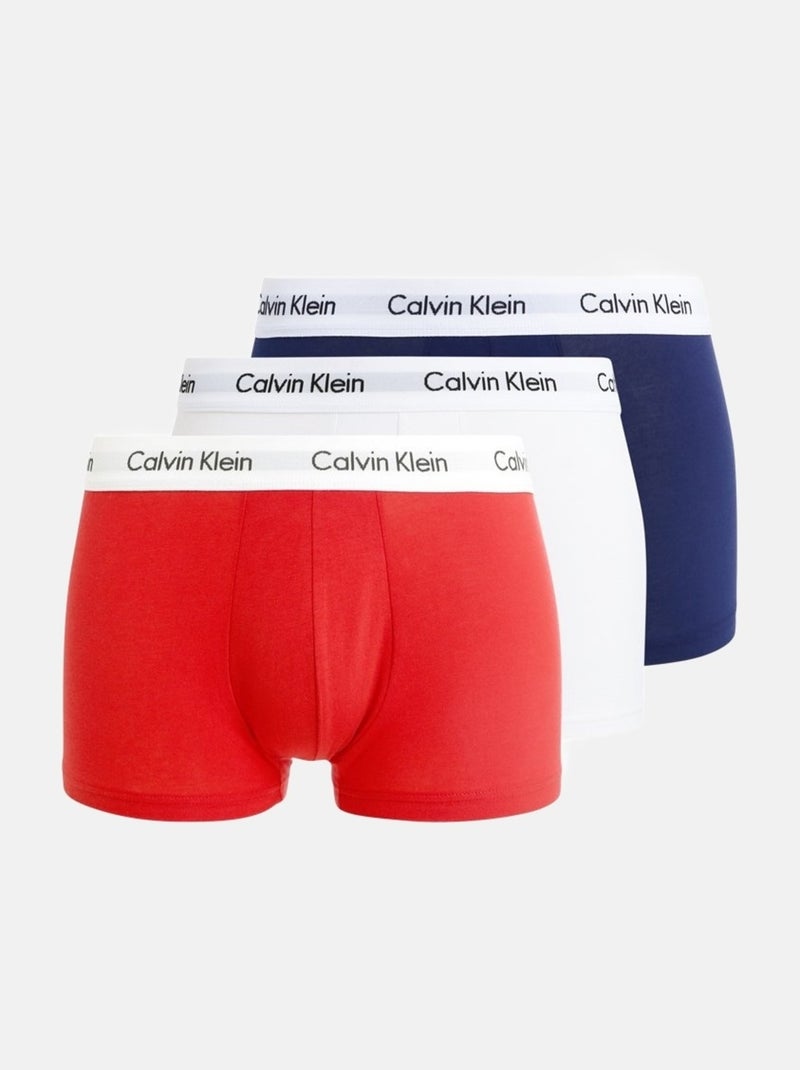 Boxer Calvin Klein pack x3 Blanc Rouge Bleu - Kiabi