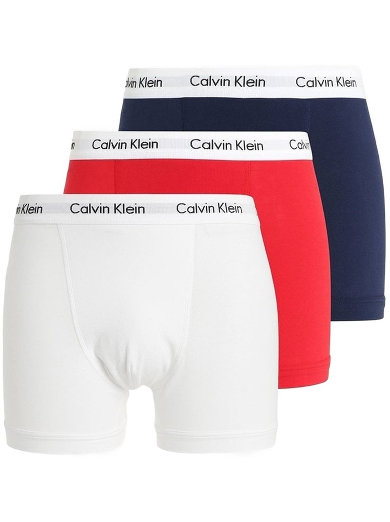 Boxer Calvin Klein pack x3 Blanc Rouge Noir - Kiabi