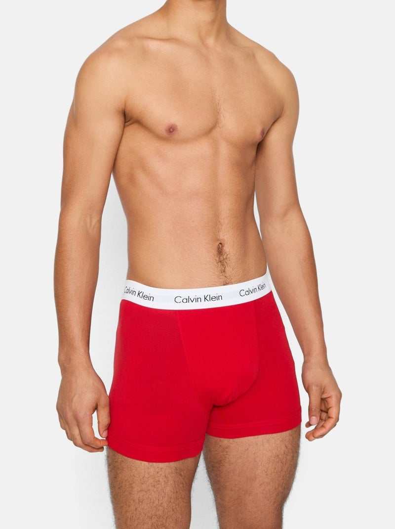 Boxer Calvin Klein pack x3 Blanc Rouge Noir Homme Kiabi