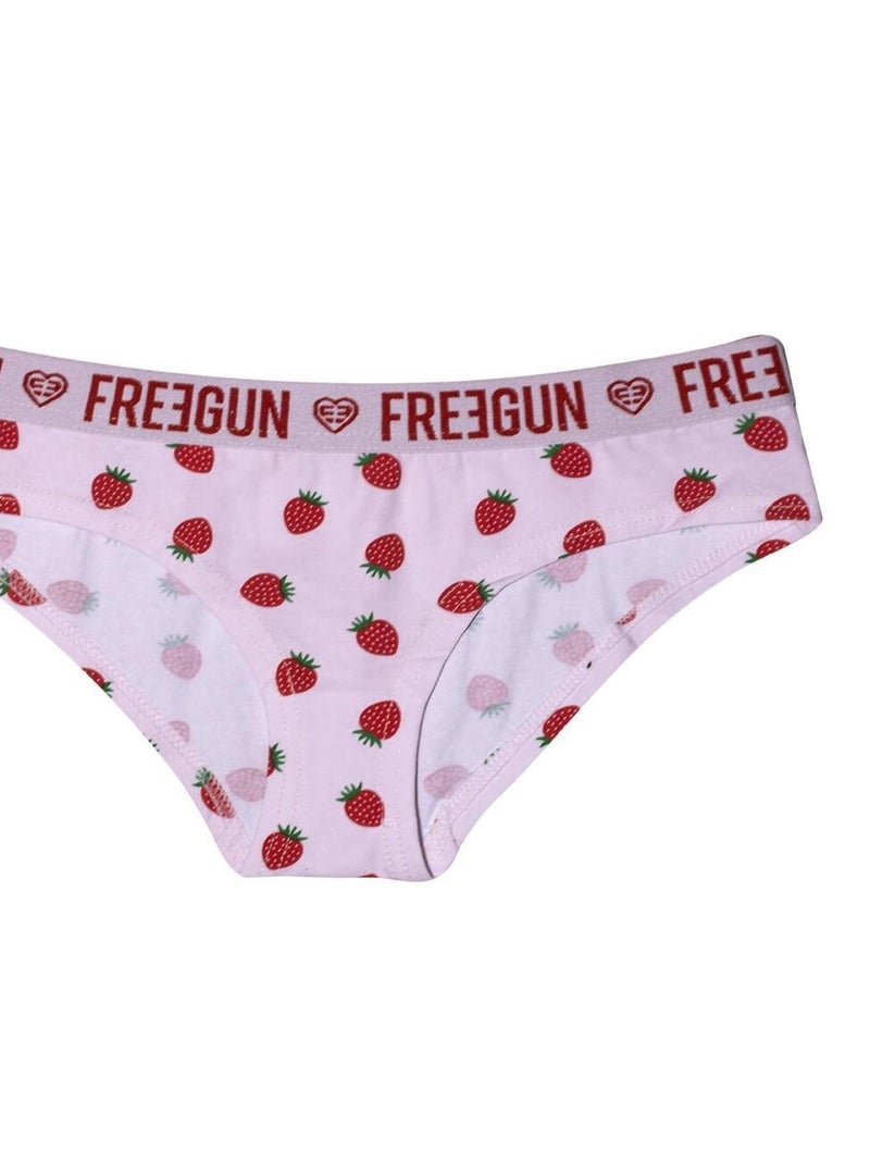 Boxer coton fille Fraise Freegun Rose - Kiabi