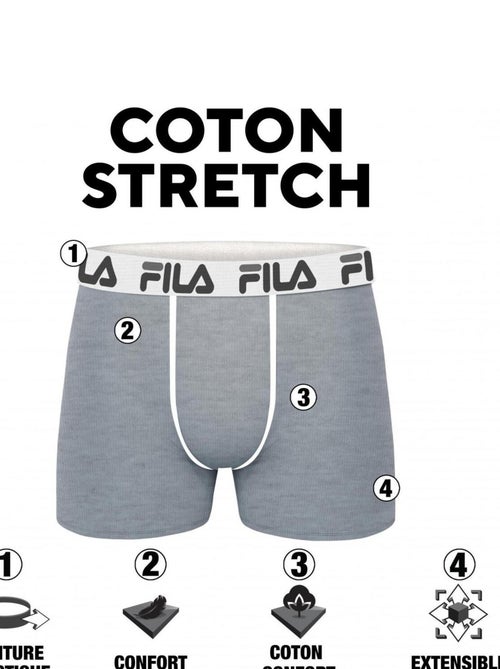 Boxer Coton homme Fila 5040 Blanc Fila - Kiabi Boxer Coton homme Fila 5040 Blanc Fila - Kiabi