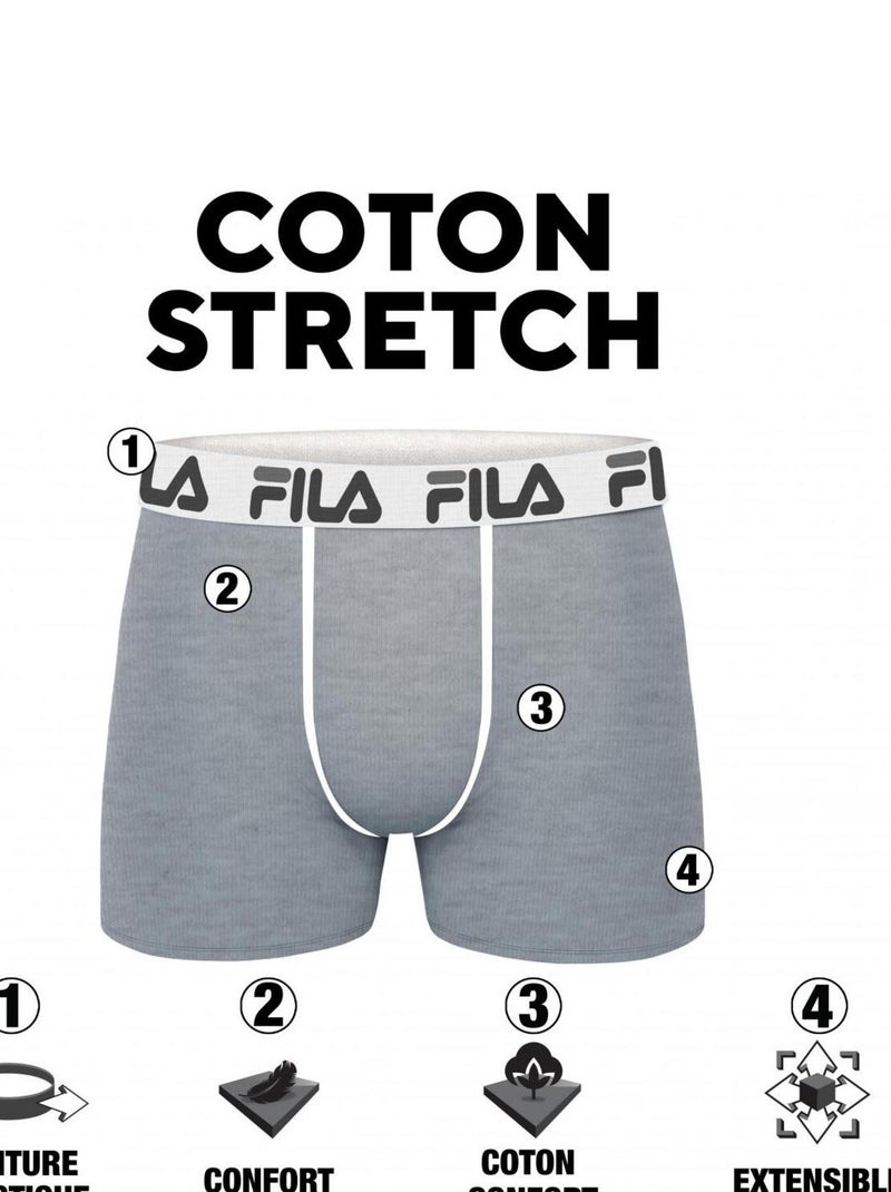 Boxer Coton homme Fila 5040 Blanc Fila Blanc - Kiabi