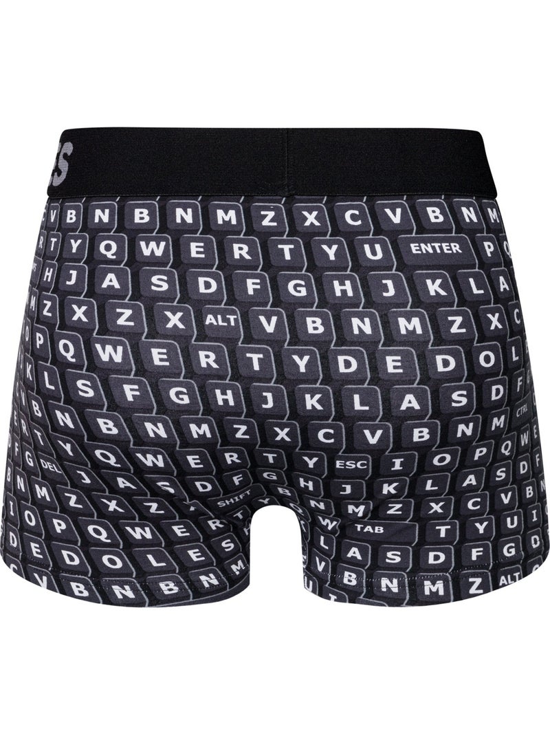 Boxer Court Homme Clavier Noir - Kiabi