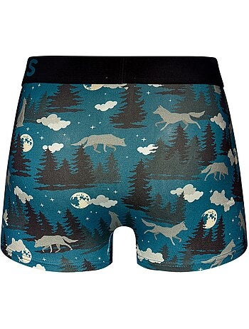 Boxer Court Homme Loup et Lune