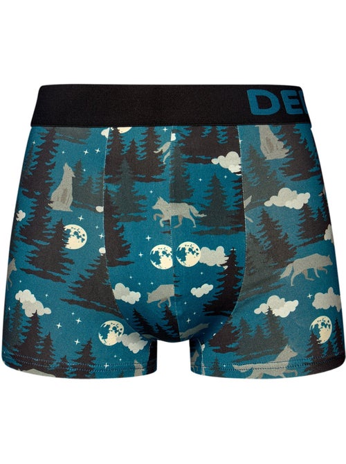Boxer Court Homme Loup et Lune - Kiabi Boxer Court Homme Loup et Lune - Kiabi