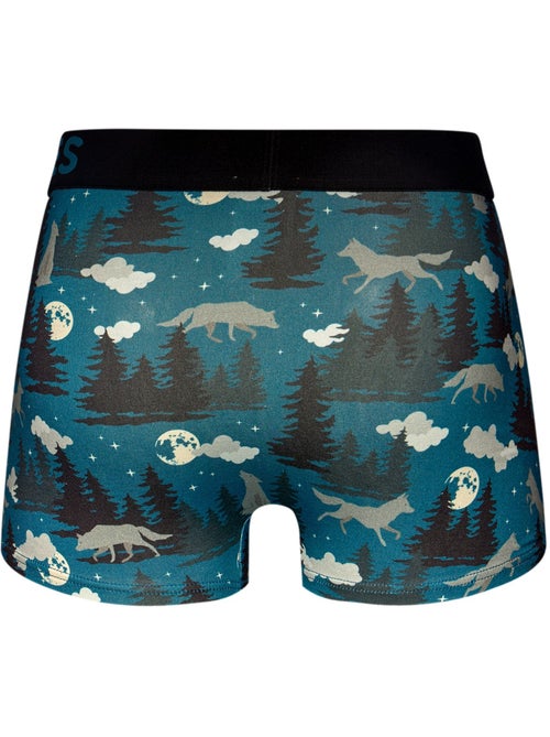 Boxer Court Homme Loup et Lune - Kiabi Boxer Court Homme Loup et Lune - Kiabi