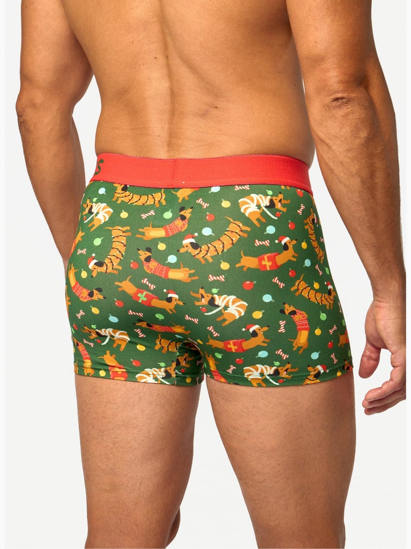 Boxer Court Homme Teckel et Cadeaux Vert - Kiabi