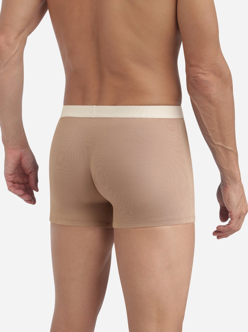 Boxer court rayé Elegant Beige - Kiabi