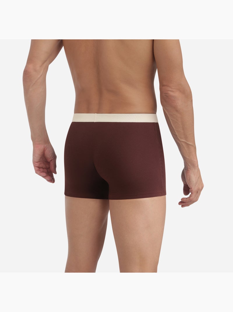 Boxer court rayé Elegant Marron chocolat - Kiabi