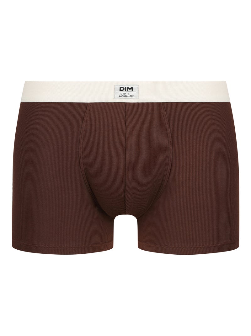 Boxer court rayé Elegant Marron chocolat - Kiabi