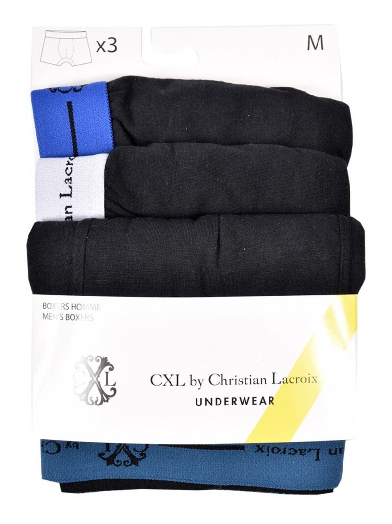 Boxer CXL By LACROIX - Pack de 3 Noir Multicolore - Kiabi