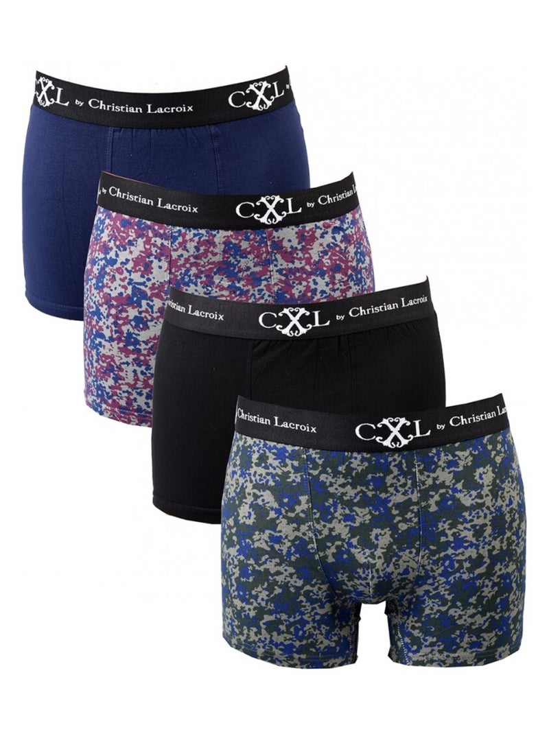 Boxer CXL By LACROIX - Pack de 4 Noir Multicolore Bleu - Kiabi