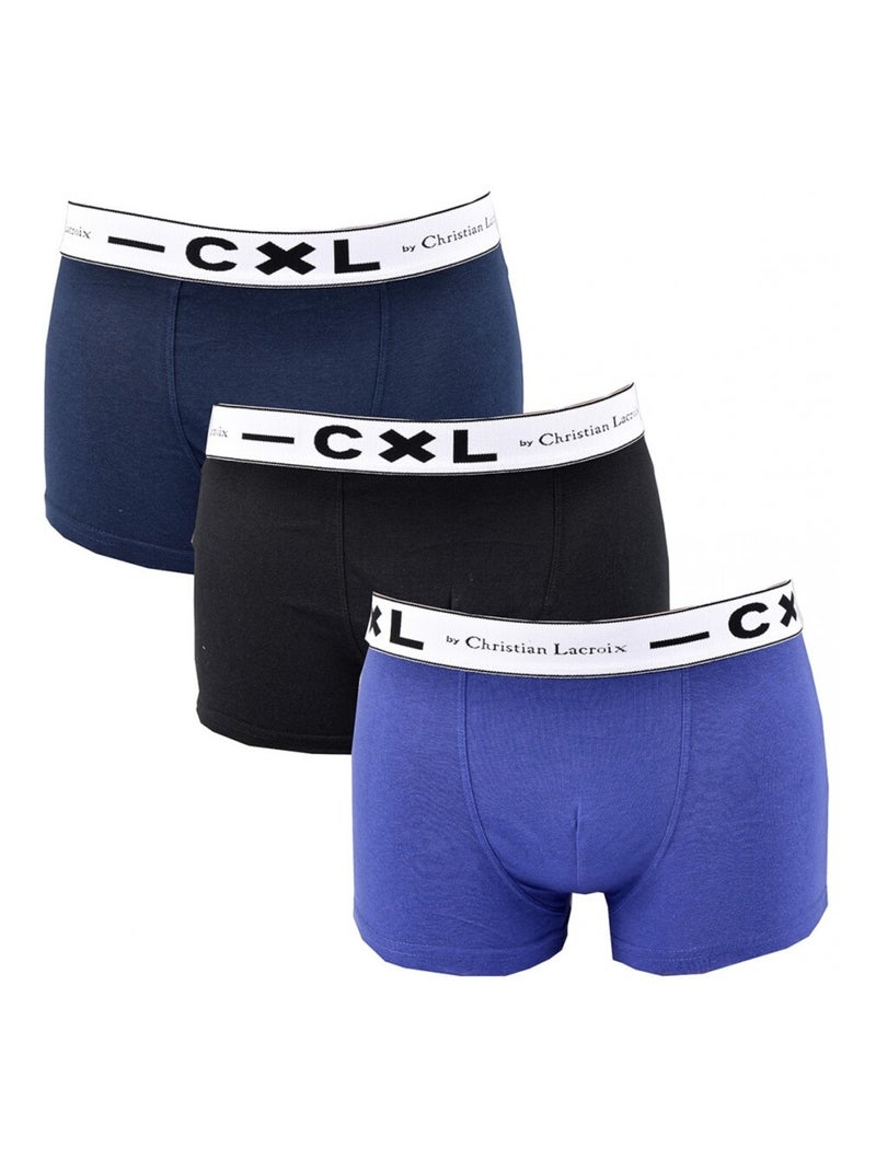 Boxer CXL By LACROIX X3 - Pack de 3 Noir Bleu marine Bleu - Kiabi
