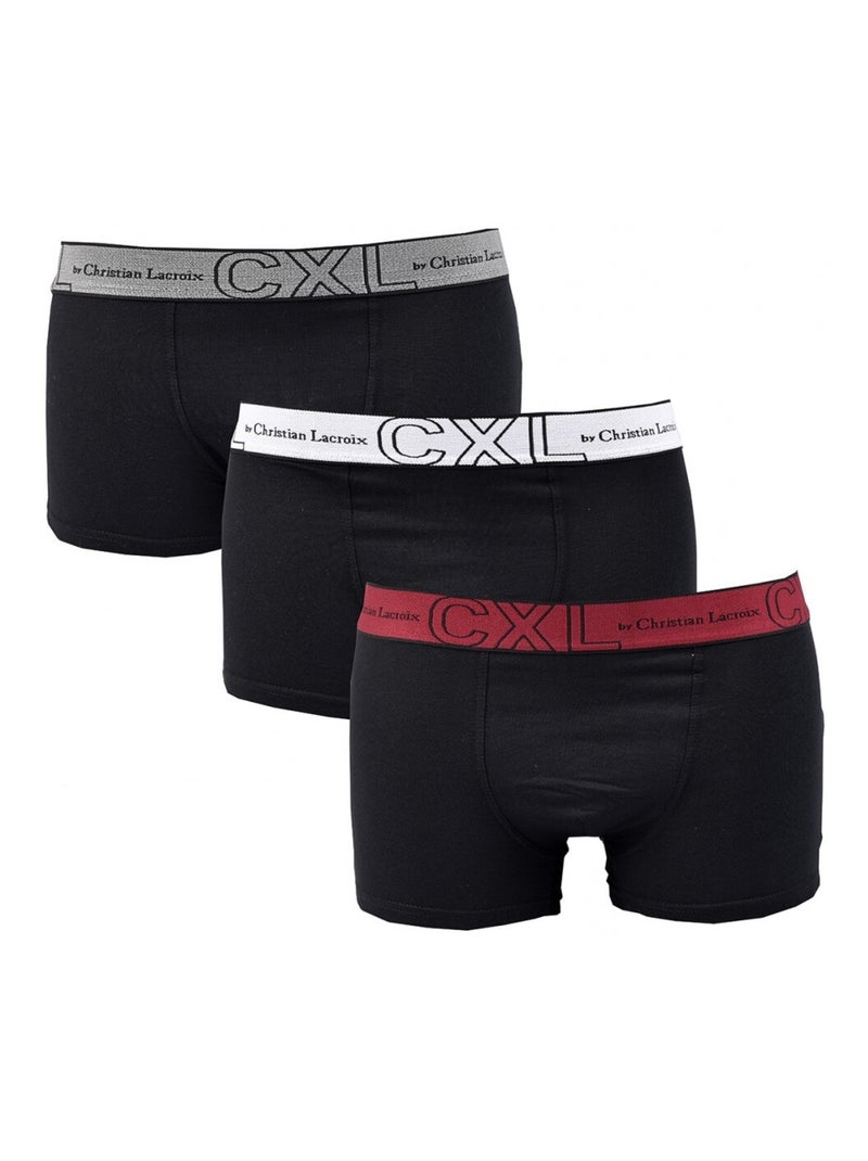 Boxer CXL By LACROIX X3 - Pack de 3 Noir Multicolore Noir - Kiabi