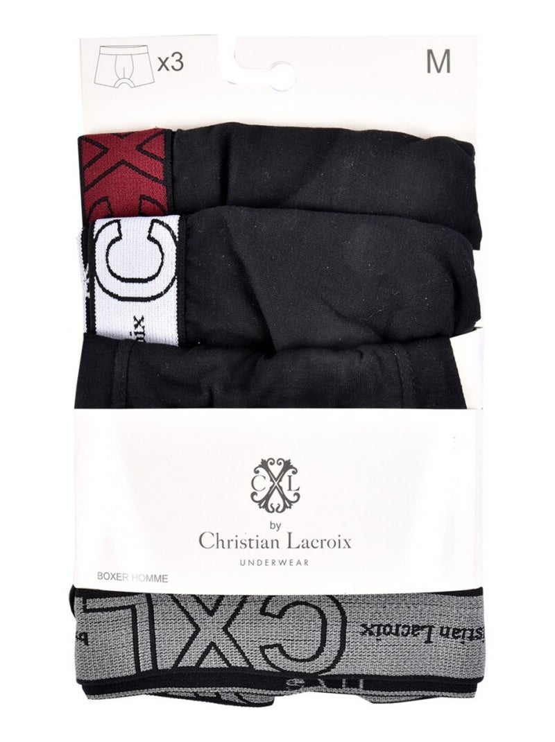 Boxer CXL By LACROIX X3 - Pack de 3 Noir Multicolore Noir - Kiabi