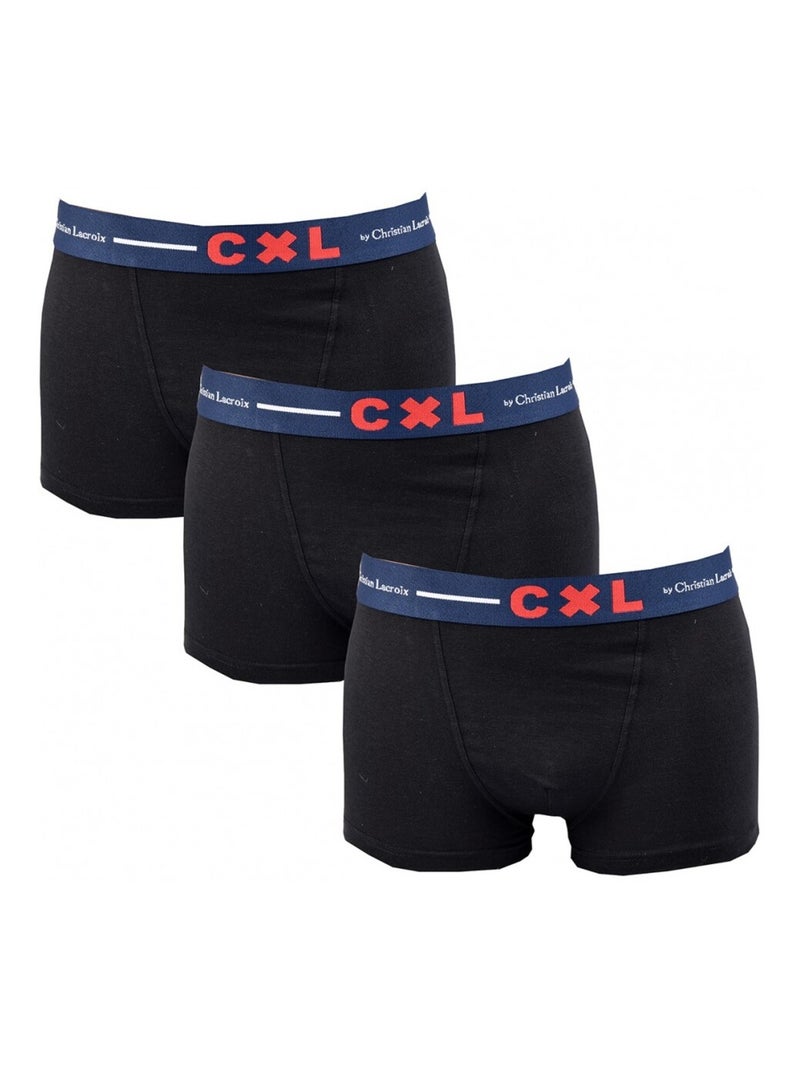 Boxer CXL By LACROIX X3 - Pack de 3 Noir Rouge Bleu - Kiabi