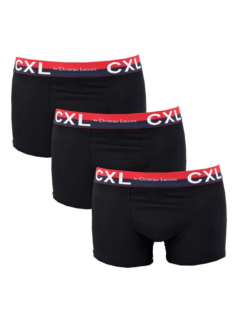 Boxer CXL By LACROIX X3 - Pack de 3 Noir Rouge - Kiabi
