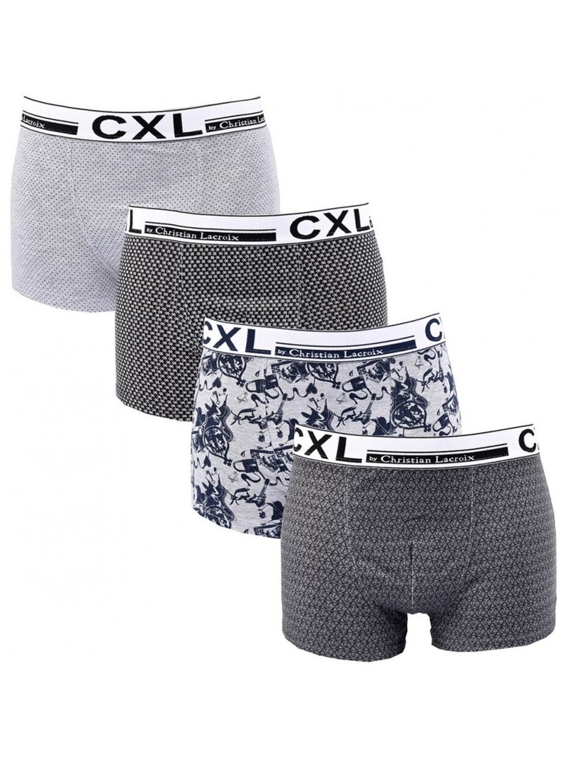 Boxer CXL By LACROIX X4 - Pack de 4 Blanc Gris anthracite Gris - Kiabi