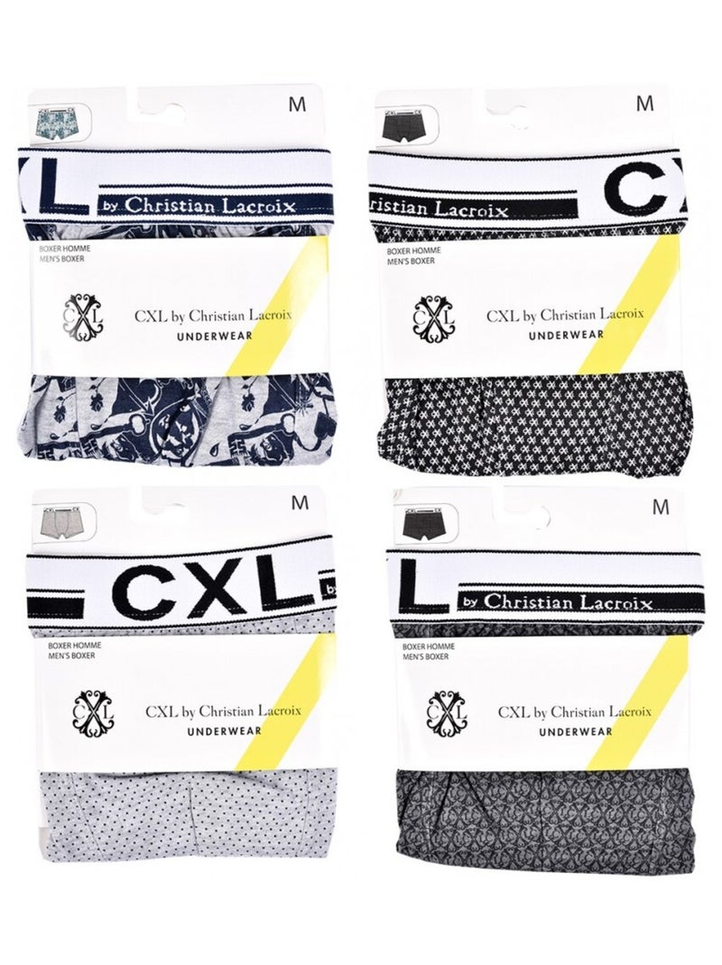 Boxer CXL By LACROIX X4 - Pack de 4 Blanc Gris anthracite Gris - Kiabi