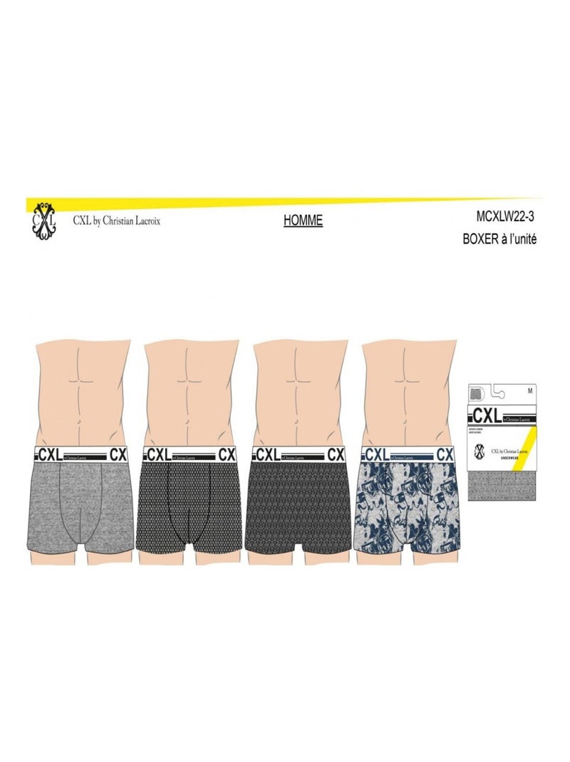 Boxer CXL By LACROIX X4 - Pack de 4 Blanc Gris anthracite Gris - Kiabi
