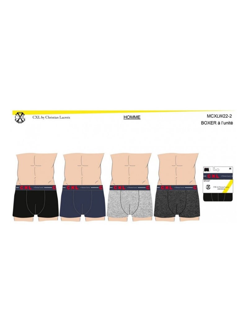 Boxer CXL By LACROIX X4 - Pack de 4 Noir Gris anthracite Bleu - Kiabi