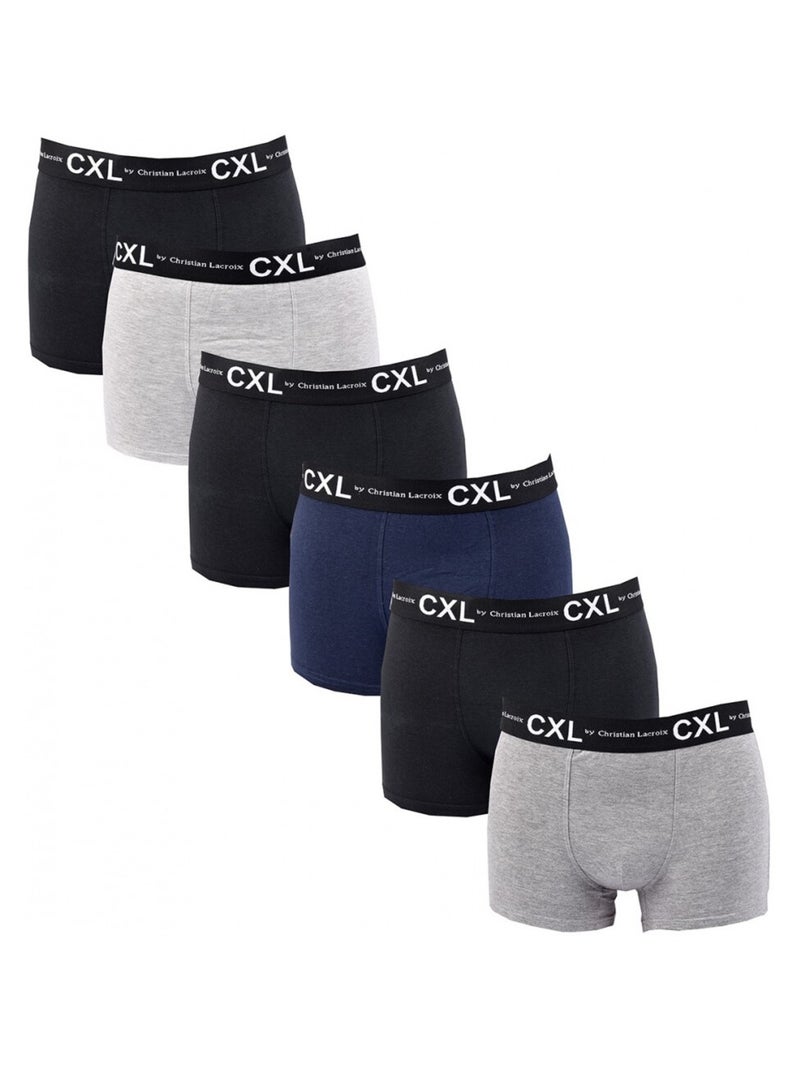 Boxer CXL By LACROIX X6 - Pack de 6 Noir Gris anthracite Bleu - Kiabi