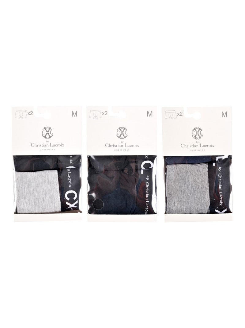 Boxer CXL By LACROIX X6 - Pack de 6 Noir Gris anthracite Bleu - Kiabi