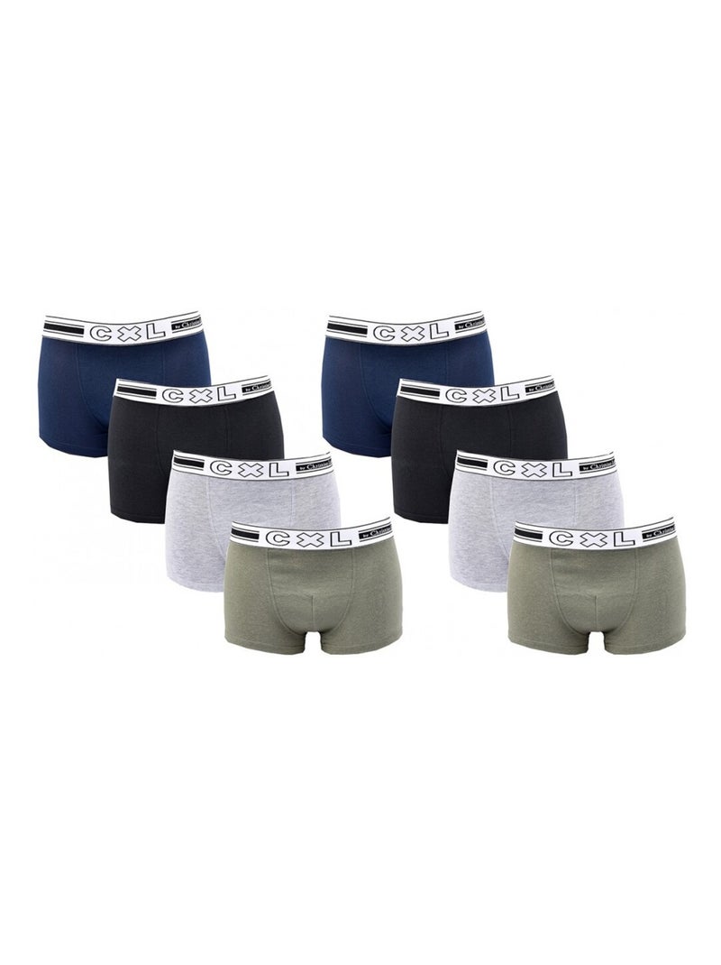 Boxer CXL By LACROIX X8 - Pack de 8 Noir Vert clair Bleu - Kiabi