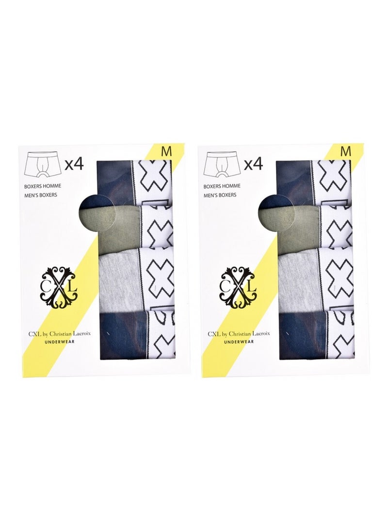 Boxer CXL By LACROIX X8 - Pack de 8 Noir Vert clair Bleu - Kiabi