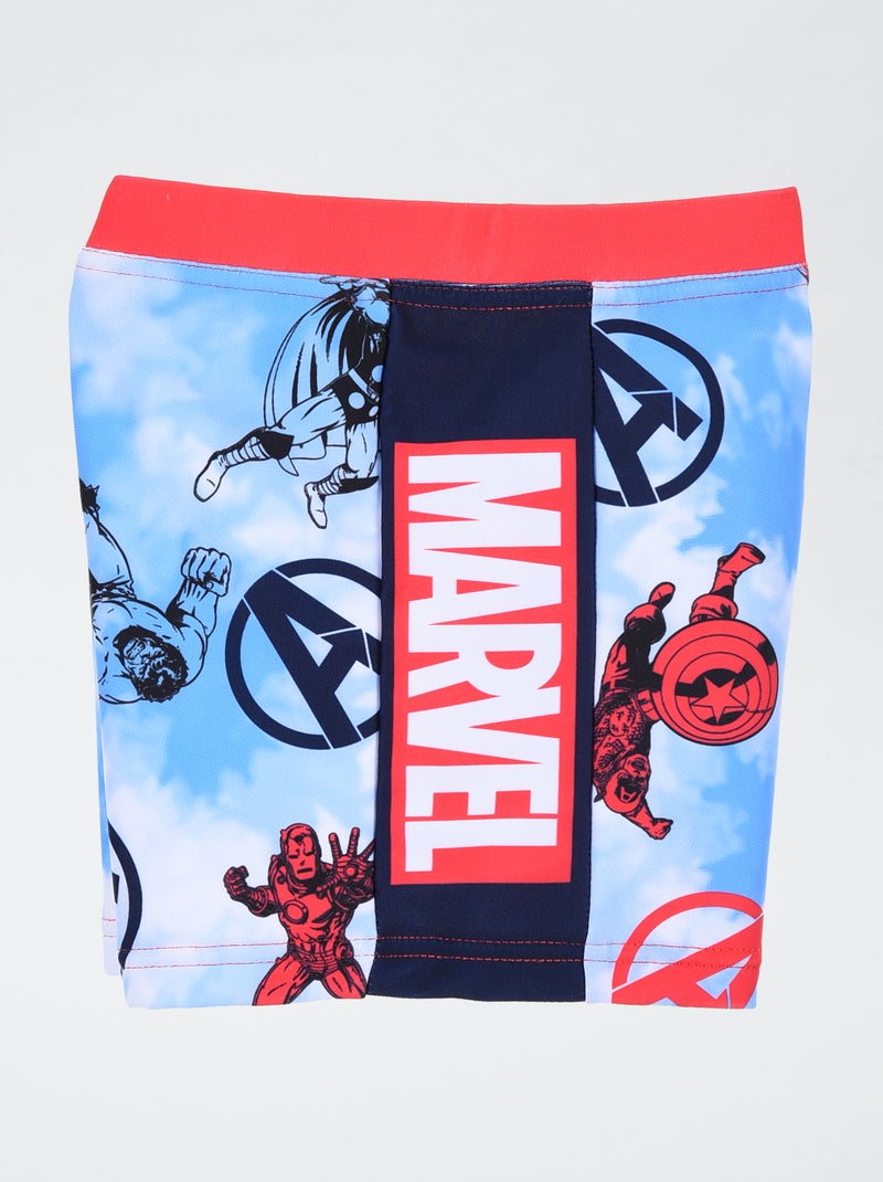 Maillot De Bain Boxer Avengers Garçon - Rouge, Taille 8 Ans - 85% Polyester, 15% Elasthane