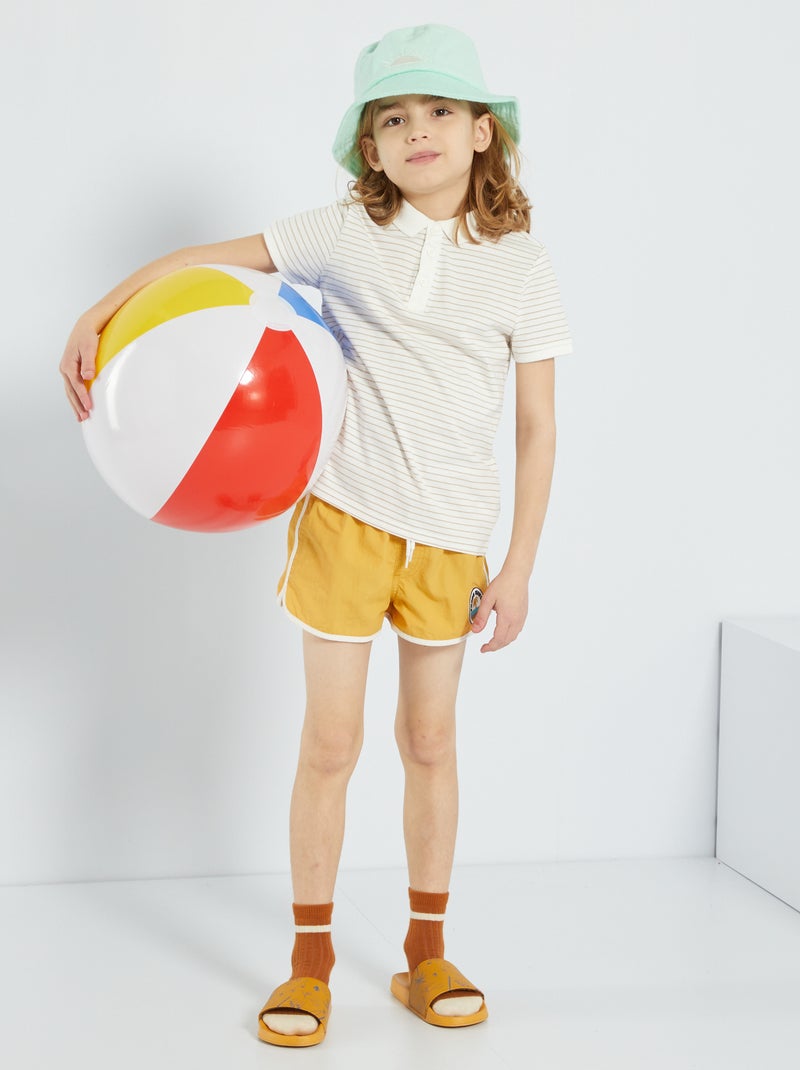 Boxer de bain en nylon jaune - Kiabi
