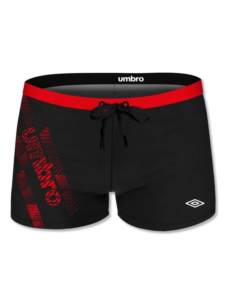 Boxer de bain homme uni avec logo rubber print Umbro Noir - Kiabi